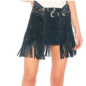 Understated leather chaps skirt leather